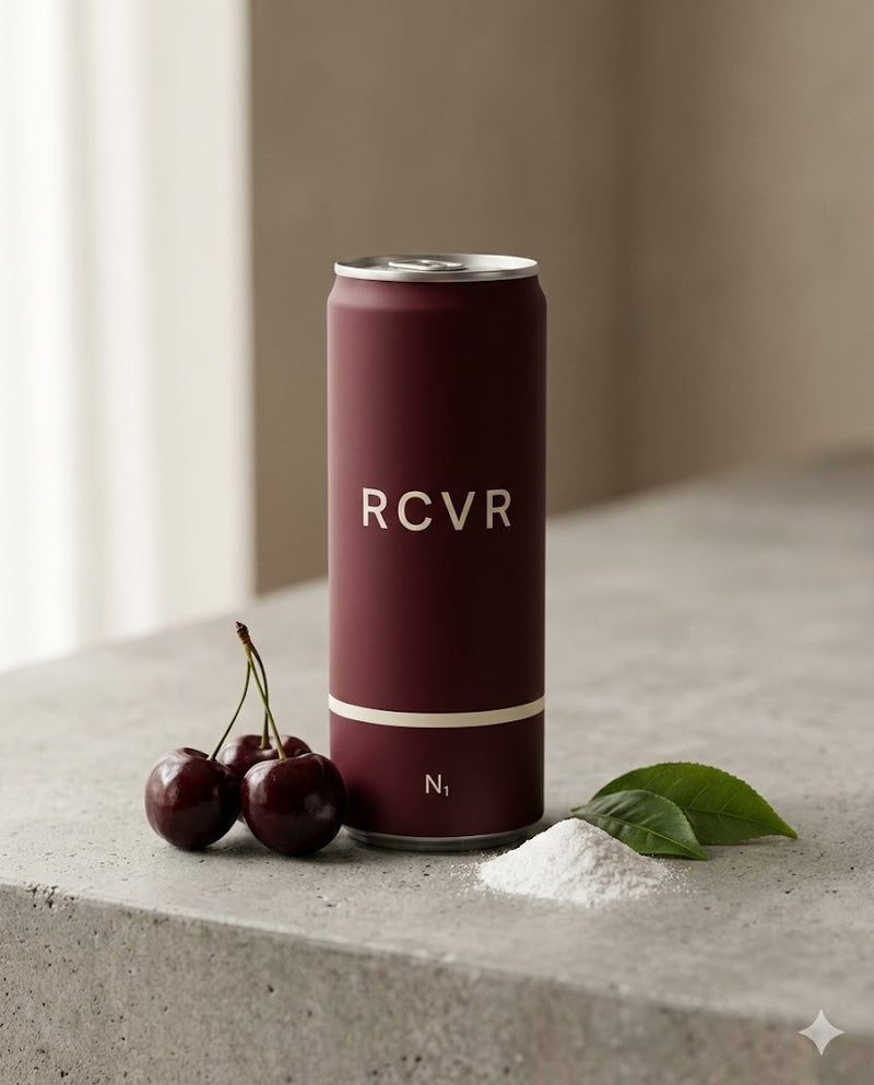 RCVR - Premium Sparkling Tart Cherry Recovery Drink with L-Theanine and Magnesium